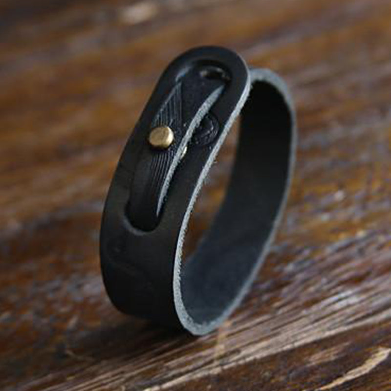 Kraken Leather Bracelet in Black - Brooklyn Grooming 