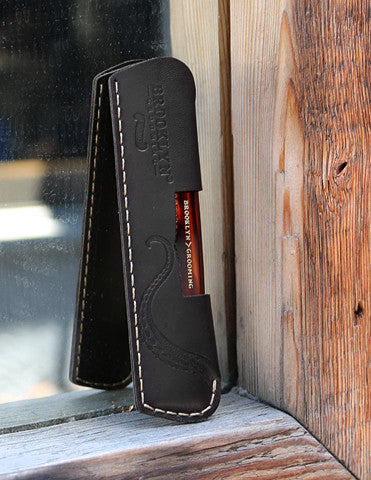 Leather Comb Sleeve with Pocket Comb - Brooklyn Grooming 