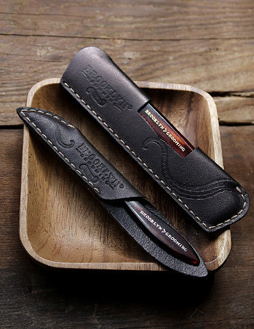 Leather Comb Sleeve with Mustache-Beard Comb - Brooklyn Grooming 